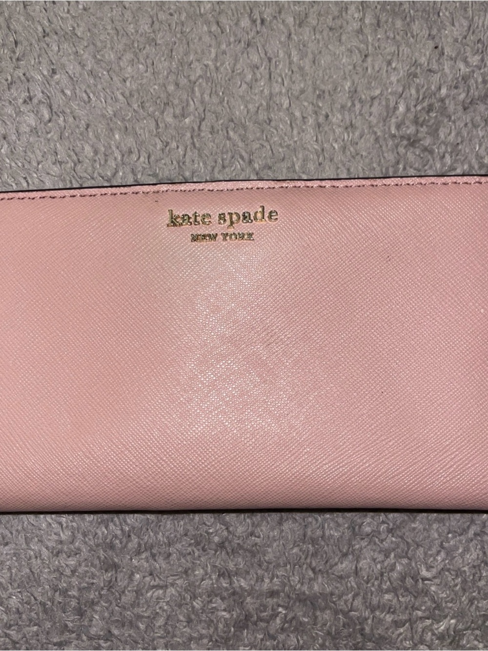 Kate Spade Pink Saffiano Bifold Snap Leather Wallet